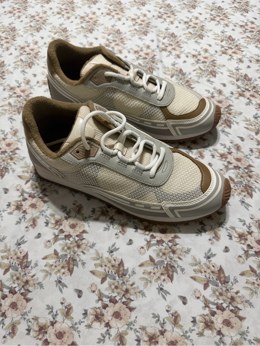 Michael Kors Women's Mesh Sneakers in Cream and Brown